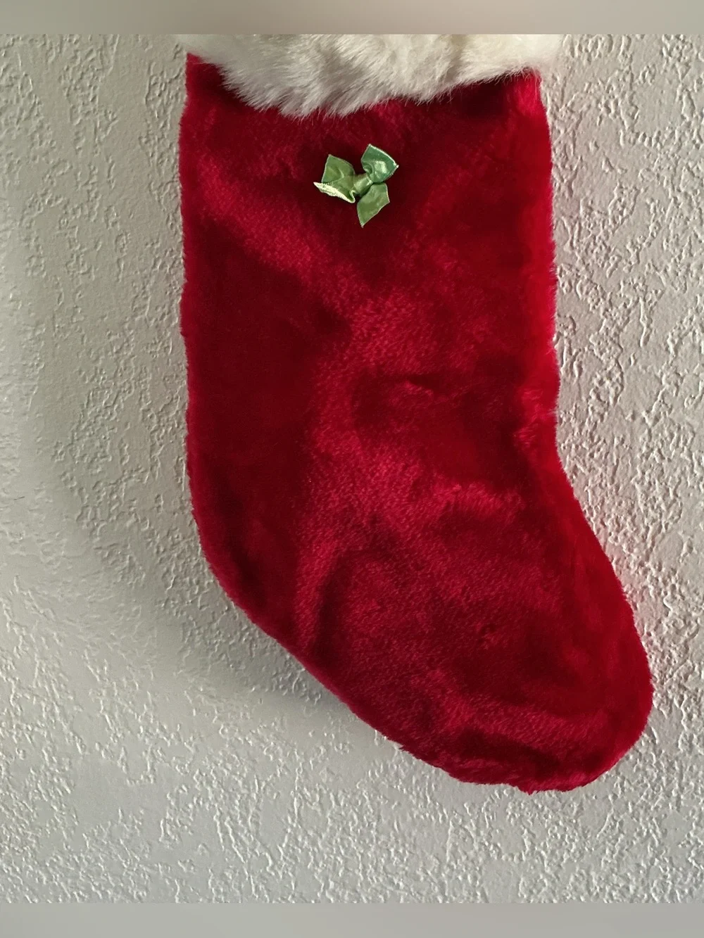 Vintage Teddy Bear Plush Christmas Stocking with Red Nose by Romeris Luvable